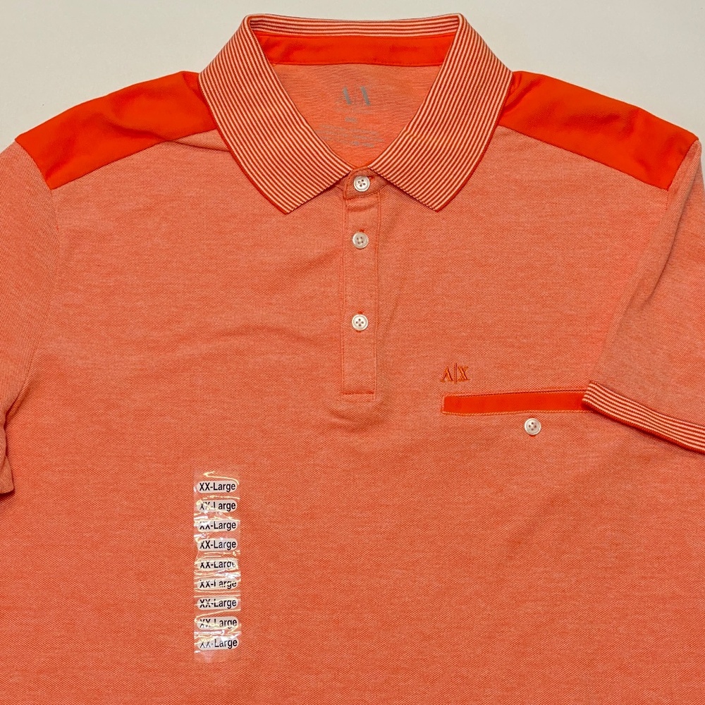 Armani Exchange A/X Short Sleeve Polo Shirt Mens Size XXL Orange